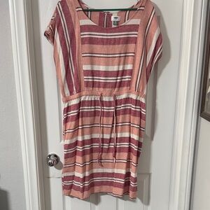 Old Navy Pink and Red Striped Dress